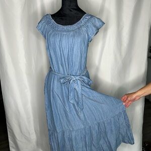 LOFT Light Blue Midi Dress Denim